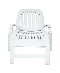 Slickblue Adjustable Patio Sun Lounger with Weather Resistant Wheels