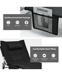 Slickblue 4-Fold Oversize Padded Folding Lounge Chair with Removable Soft Mattress