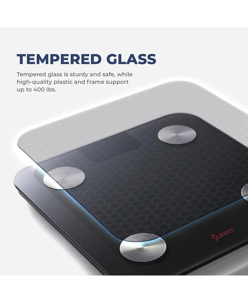 Smart Body Weight, Fat, and Bmi Composition Scale with Bluetooth & Free SunnyFit App