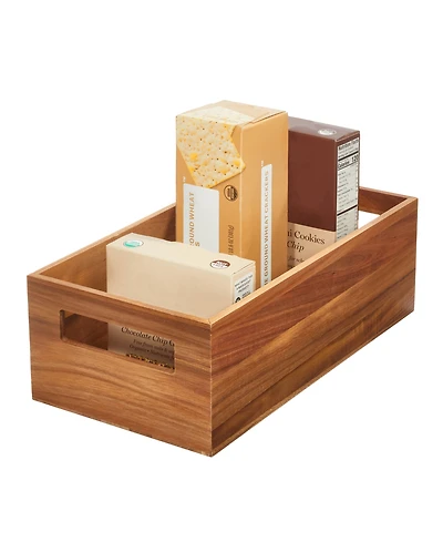 iDesign Acacia Wood Pantry Bin with Handles - Natural