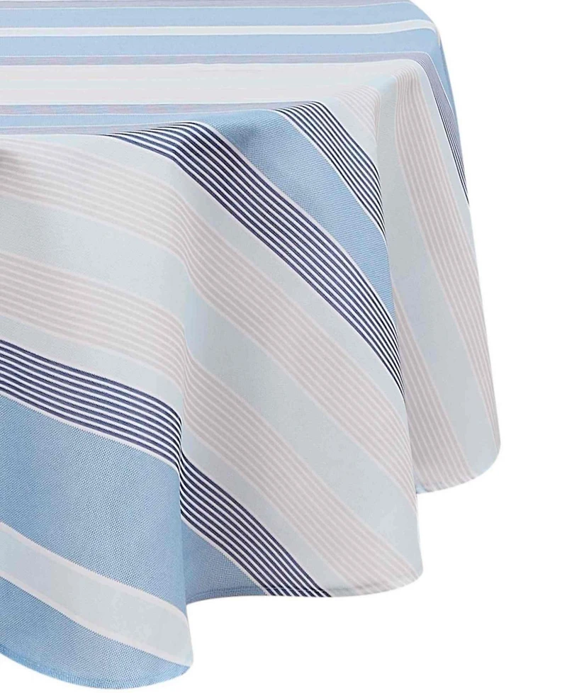 Izod Breakers Stripe Water-Resistant Indoor and Outdoor Tablecloth