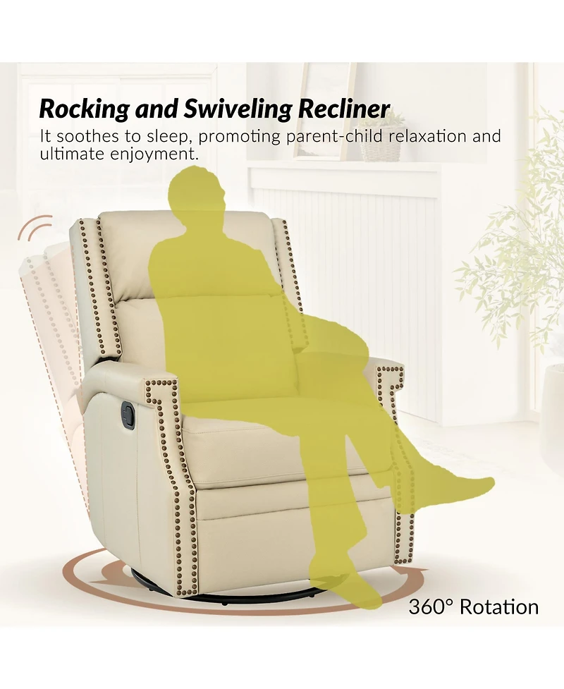 Anselm Transitional Recliner with Nailhead Trim