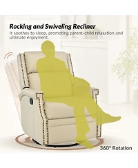 Anselm Transitional Recliner with Nailhead Trim