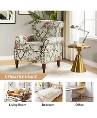Avelina Wooden Armchair with Nailhead Trim