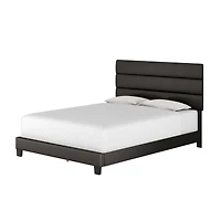 Boyd Sleep Piedmont Leatherette Upholstered Platform Bed Frame with Adjustable Headboard