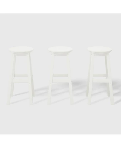 WestinTrends 29" Hdpe Outdoor Patio Round Bar Stool Set of 3