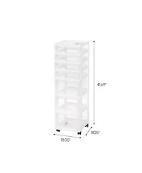 Iris Usa 7 Drawers Plastic Storage rolling Cart with drawer, White