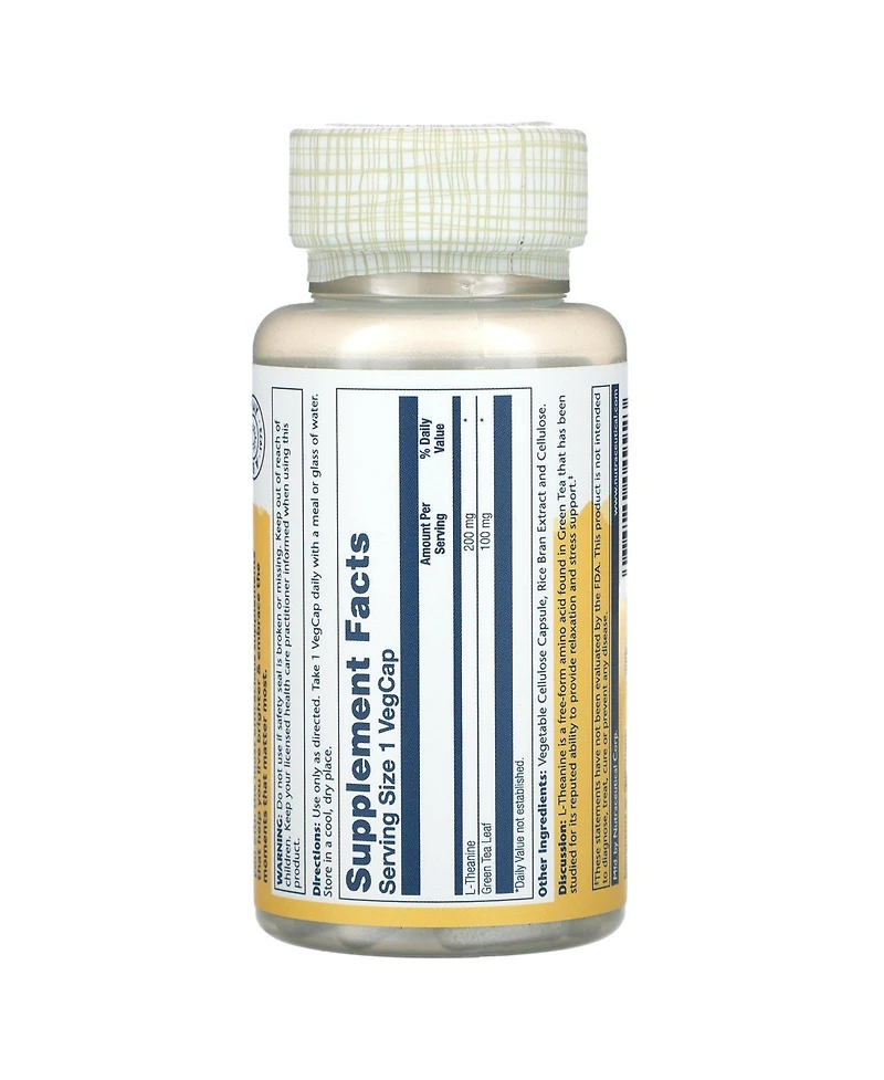 Solaray L-Theanine With Green Tea 200 mg