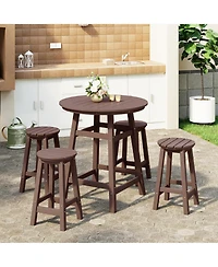 WestinTrends 5-Piece Hdpe Outdoor Patio Dining Bar Bistro Table Set with Counter High Round Stools