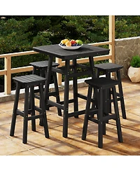 WestinTrends 5-Piece Hdpe Outdoor Patio Dining Bar Bistro Table Set with Stools