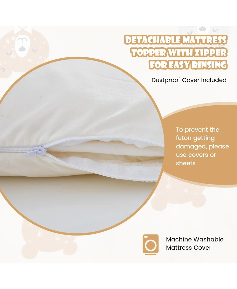 Slickblue Futon Mattress Floor Sleeping Pad with Washable Cover