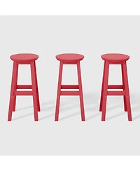 WestinTrends 29" Hdpe Outdoor Patio Round Bar Stool Set of 3