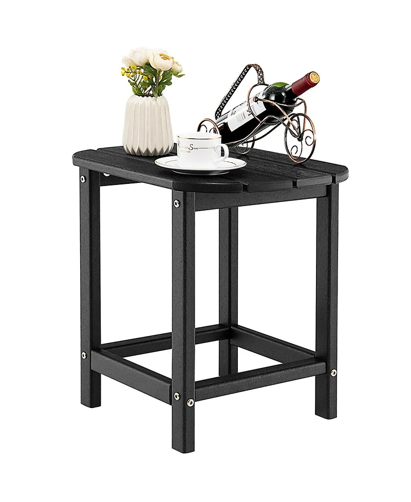 Slickblue 18 Inch Weather Resistant Side Table for Garden Yard Patio