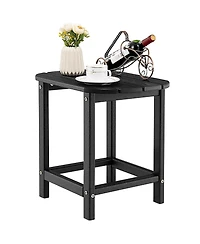 Slickblue 18 Inch Weather Resistant Side Table for Garden Yard Patio