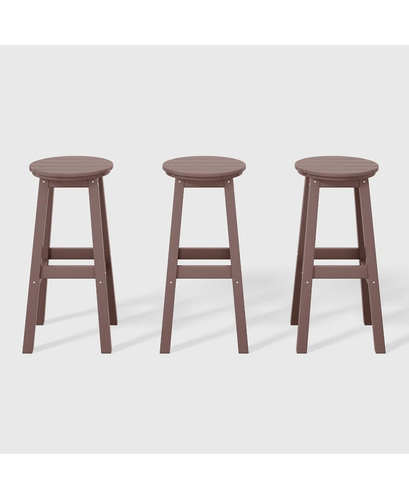 WestinTrends 29" Hdpe Outdoor Patio Round Bar Stool Set of 3