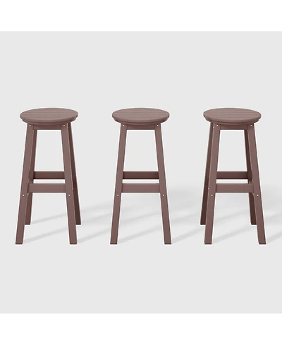 WestinTrends 29" Hdpe Outdoor Patio Round Bar Stool Set of 3
