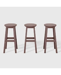 WestinTrends 29" Hdpe Outdoor Patio Round Bar Stool Set of 3