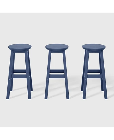 WestinTrends 29" Hdpe Outdoor Patio Round Bar Stool Set of 3