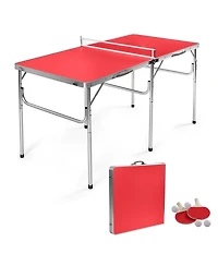 Slickblue 60 Inch Portable Tennis Ping Pong Folding Table with Accessories