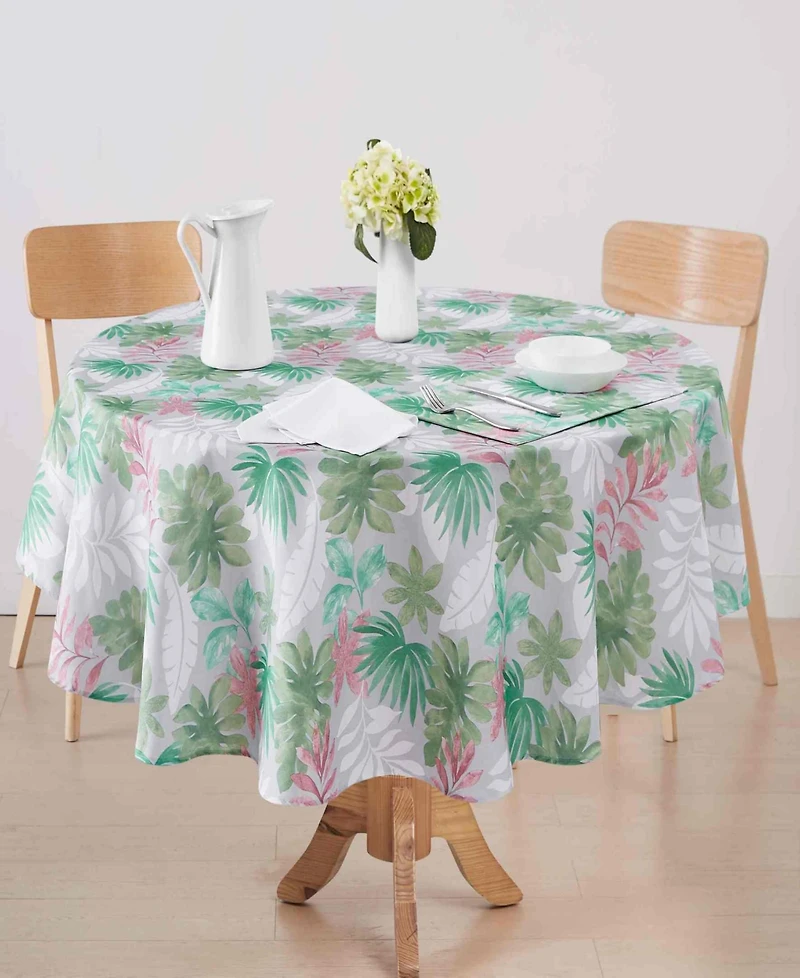 Izod Cove Palm Water-Resistant Indoor and Outdoor Tablecloth, 70" Round