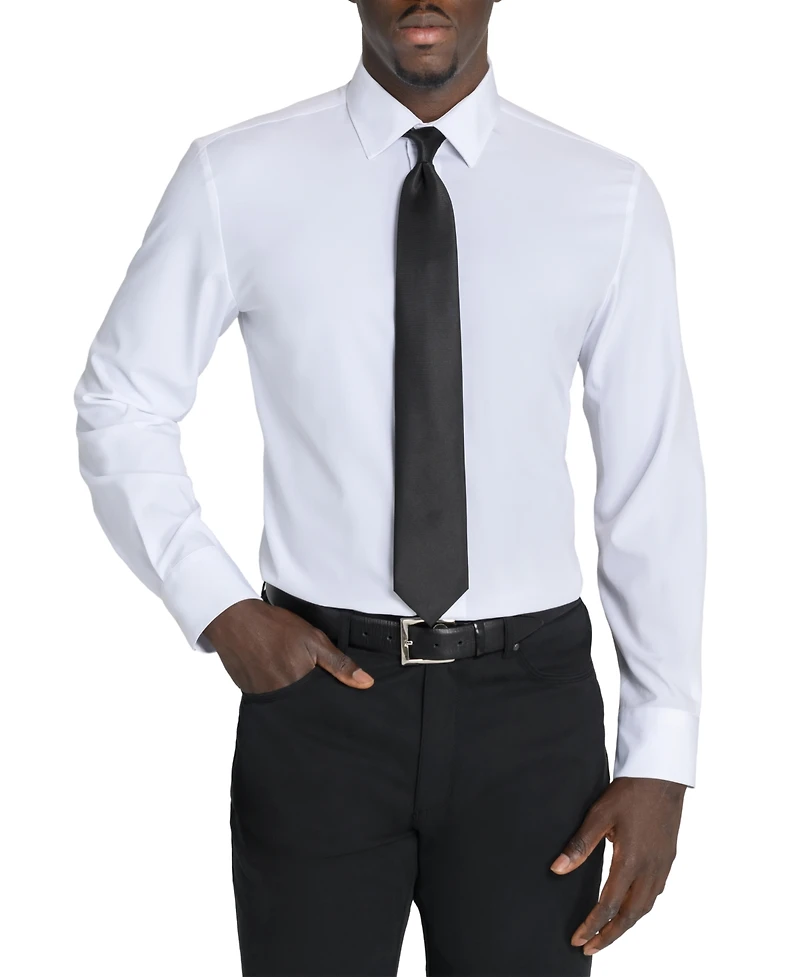 Calabrum Men's Classic Extra-Long Solid Black Tie