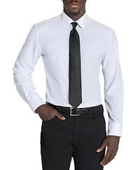 Calabrum Men's Classic Extra-Long Solid Black Tie