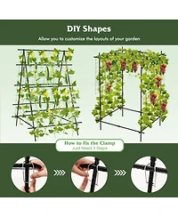 Slickblue A-Frame Garden Cucumber Trellis with Netting for Climbing Plants Outdoor-Black