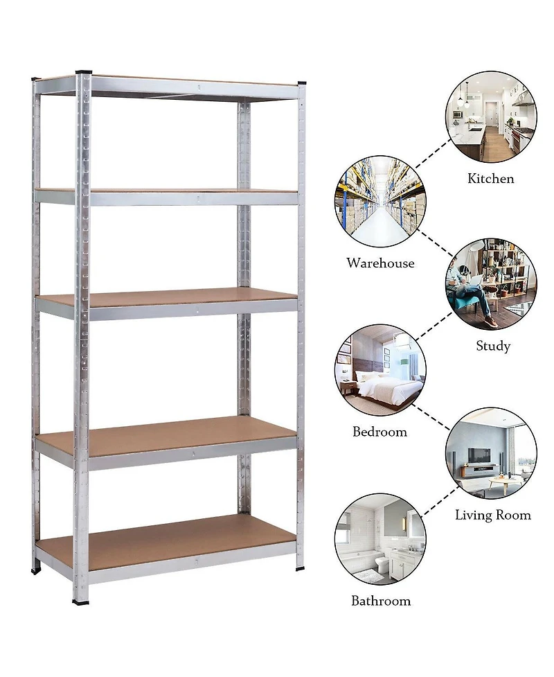 Slickblue 72 Inch Storage Rack with 5 Adjustable Shelves for Books Kitchenware