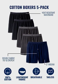 KingSize Big & Tall 5-Pack Cotton Boxers