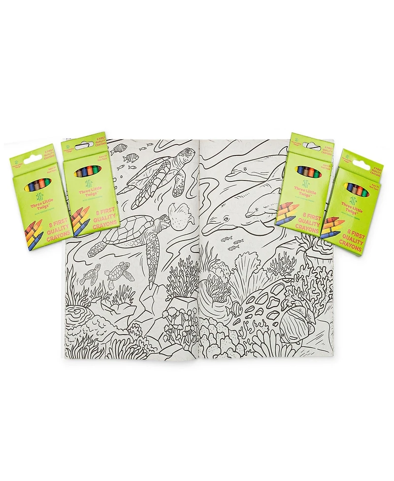 Montrose Colors Three Little Twigs Animals Of The World Coloring Books Bundle