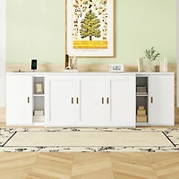 Streamdale Full Size Murphy Bed with Shelves, Cabinets and Usb Ports, White