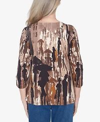 Alfred Dunner Classic Conversational Crew Neck Top