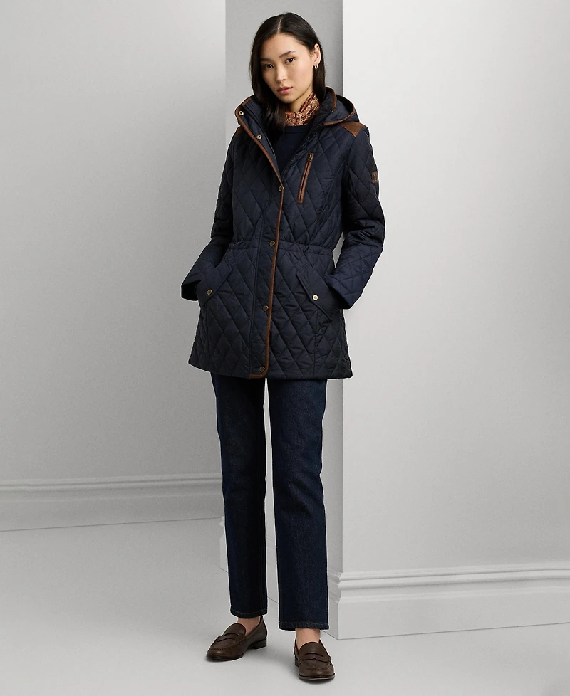 Lauren Ralph Women's Hooded Anorak Quilted Coat