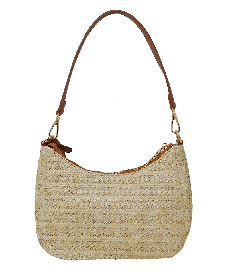 Bebe Eva Straw Small Shoulder Bag