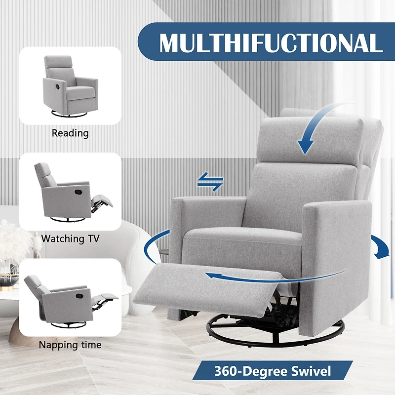 Streamdale Modern Nursery Rocker Glider Swivel Recliner