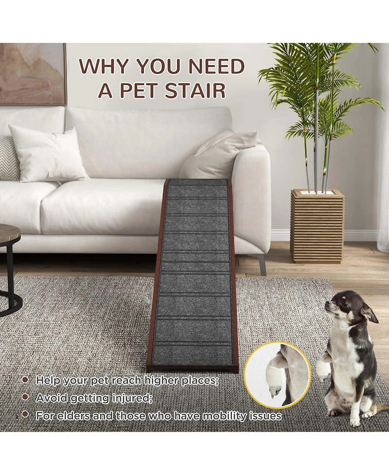 Streamdale Furniture Premium Carpet Pet Ramp - Easy Access for Cats, Dogs, and Puppies