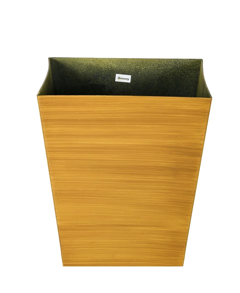 3-Pack Stackable Wood Grain Planters for Long-Rooted Plants (28" Tall)