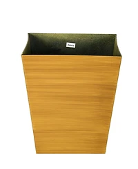 3-Pack Stackable Wood Grain Planters for Long-Rooted Plants (28" Tall)