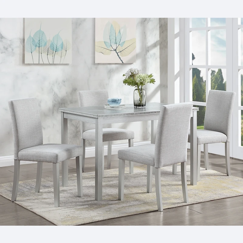 Streamdale Stunning 5-Piece Dining Set Elegant Table & Upholstered Chairs