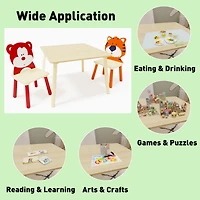 Streamdale Furniture Kids Wooden Table & Chair Set (Bear Tiger)