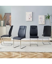 Streamdale Modern Pu Leather Dining Chairs with Metal Legs | Easy Assembly