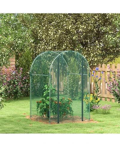 Walk-in Plant Cage with Steel Frame for Garden Protection from Animals