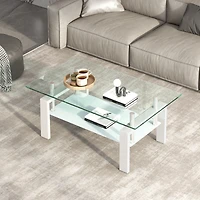 Streamdale Clear Glass Coffee Table (2-Tier)