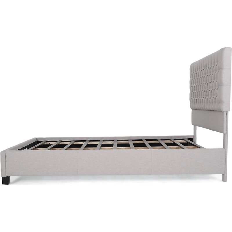 Simplie Fun Classic Queen-Size Upholstered Platform Bed with Button-Tufted Headboard