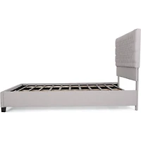 Simplie Fun Classic Queen-Size Upholstered Platform Bed with Button-Tufted Headboard
