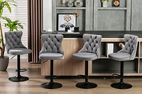 Streamdale Furniture Adjustable Swivel Velvet Bar Stools, Set of 2