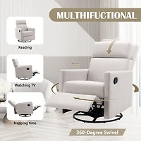 Streamdale Plush Nursery Rocker with Glider and Swivel