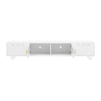 Streamdale Contemporary Sleek Tv Stand with Glass-Front Cabinet and Drawers