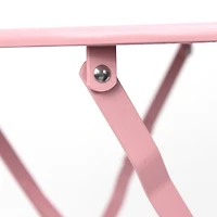 Streamdale Furniture 3 Pieces Patio Bistro Balcony Metail Chair Table Set-Pink