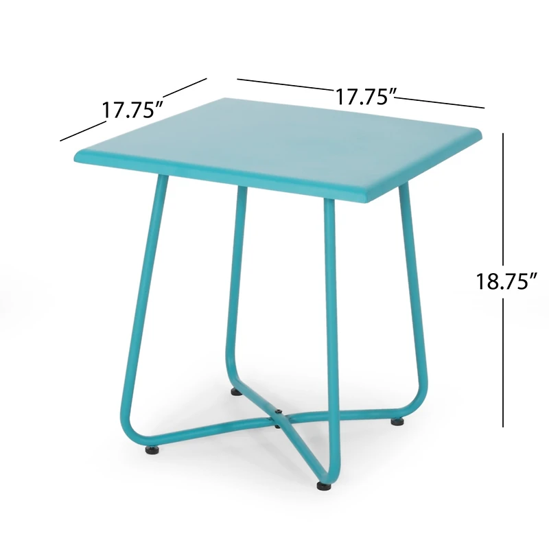Simplie Fun Modern Steel End Table with X-Shaped Base and Comple